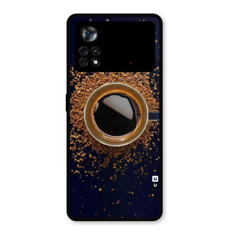 Black Coffee Metal Back Case for Poco X4 Pro 5G
