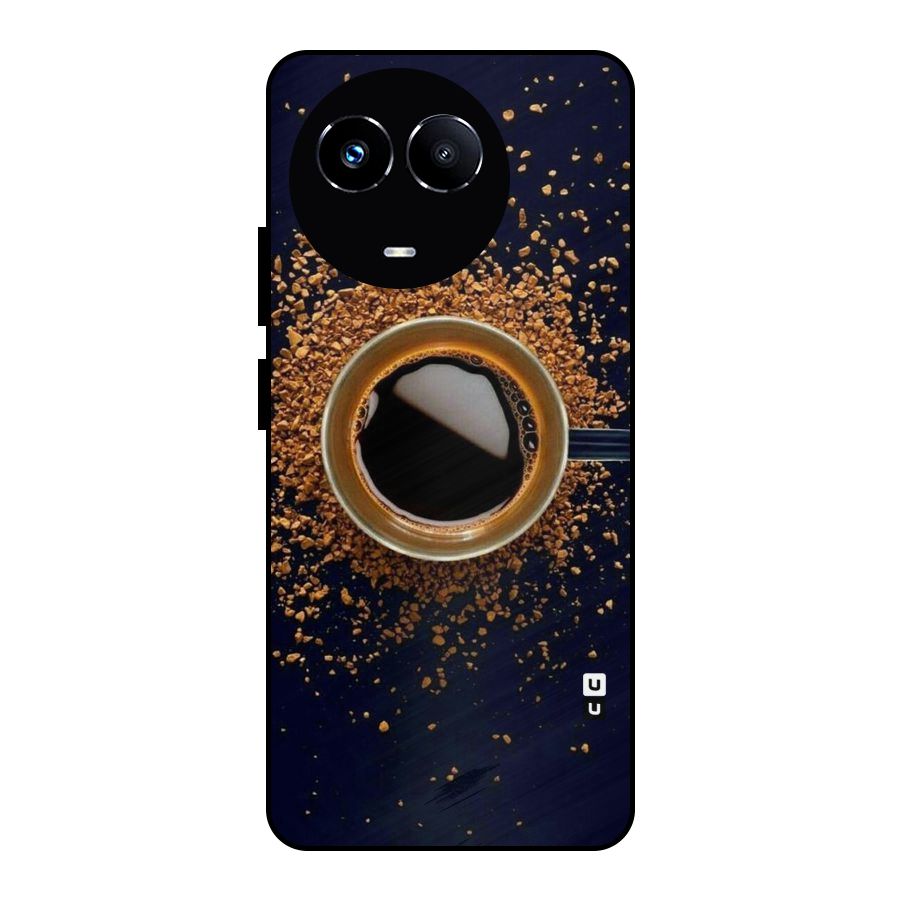Black Coffee Metal Back Case for Realme 11 5G