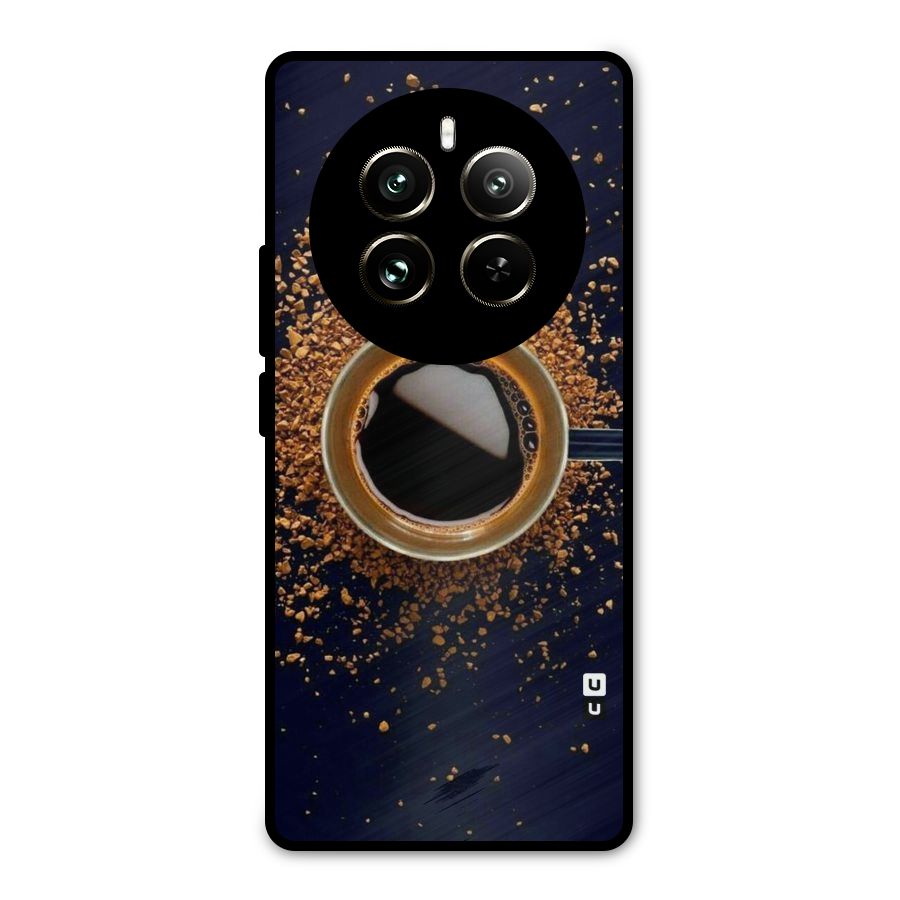 Black Coffee Metal Back Case for Realme 12 Pro