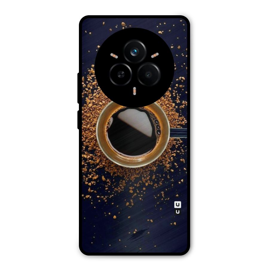Black Coffee Metal Back Case for Realme 14 Pro