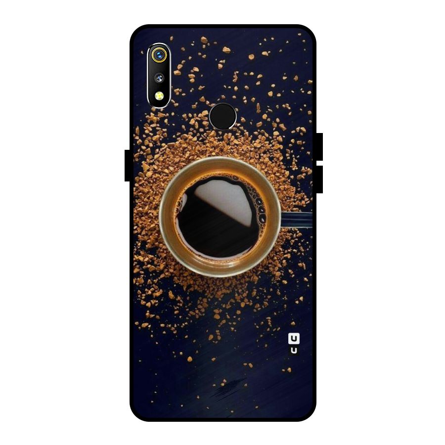 Black Coffee Metal Back Case for Realme 3i