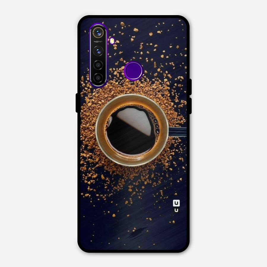 Black Coffee Metal Back Case for Realme 5 Pro
