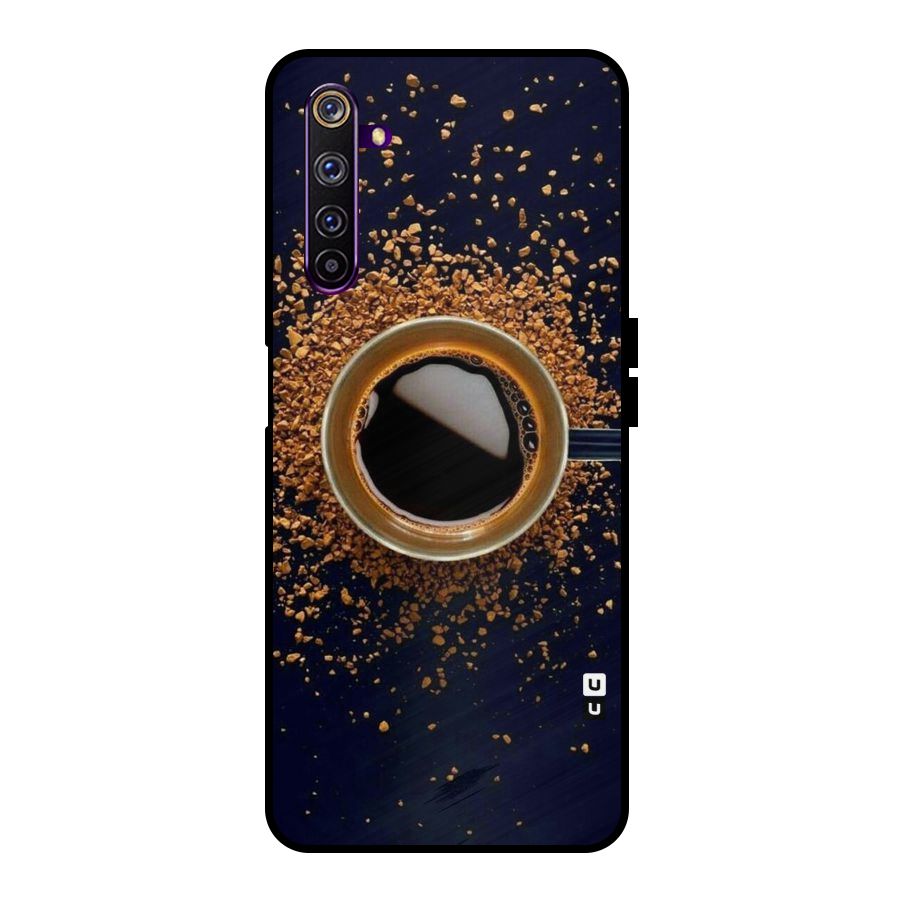 Black Coffee Metal Back Case for Realme 6 Pro