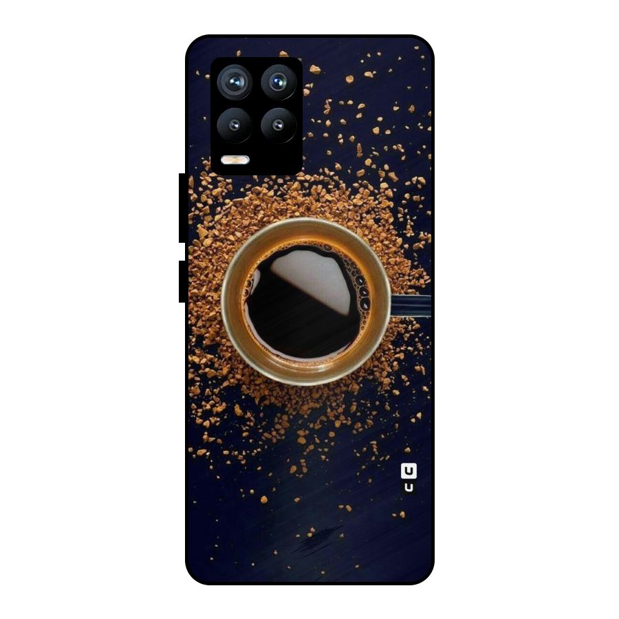 Black Coffee Metal Back Case for Realme 8 Pro