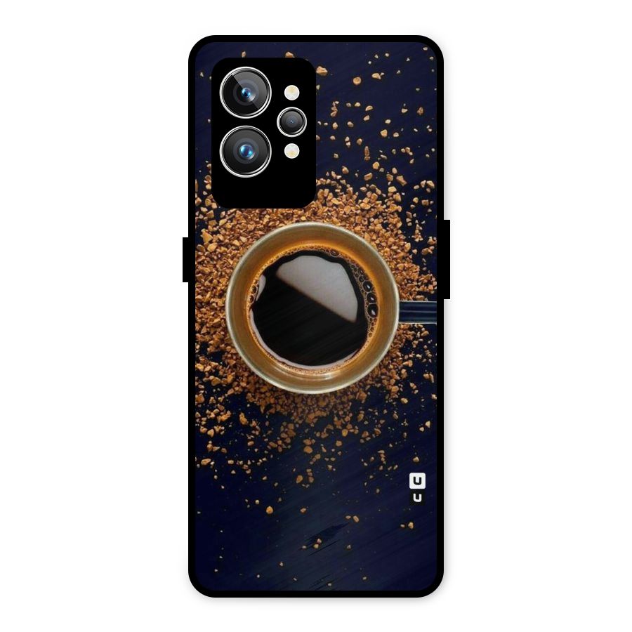 Black Coffee Metal Back Case for Realme GT2 Pro