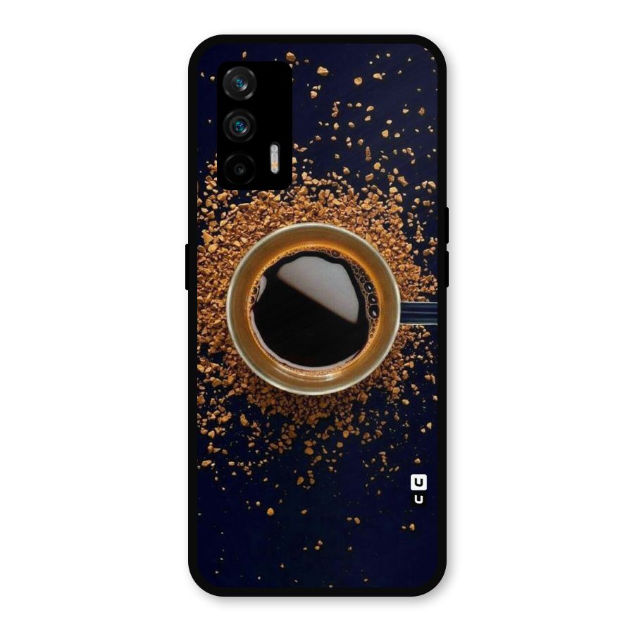 Black Coffee Metal Back Case for Realme X7 Max