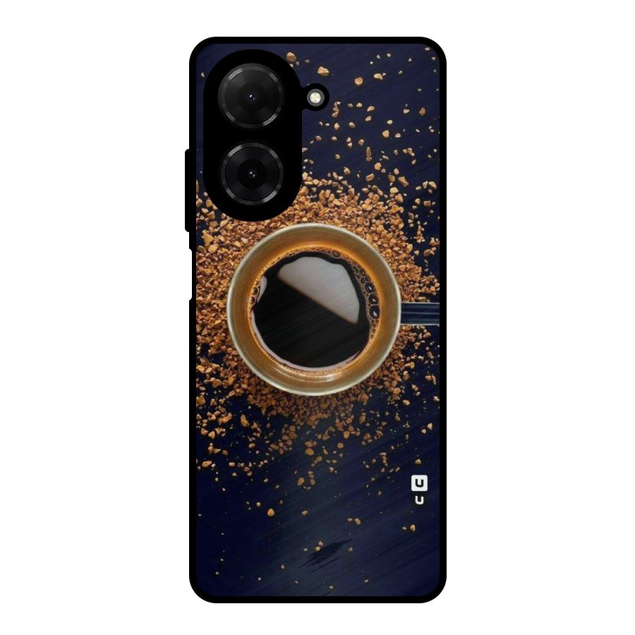 Black Coffee Metal Back Case for Redmi A5 4G