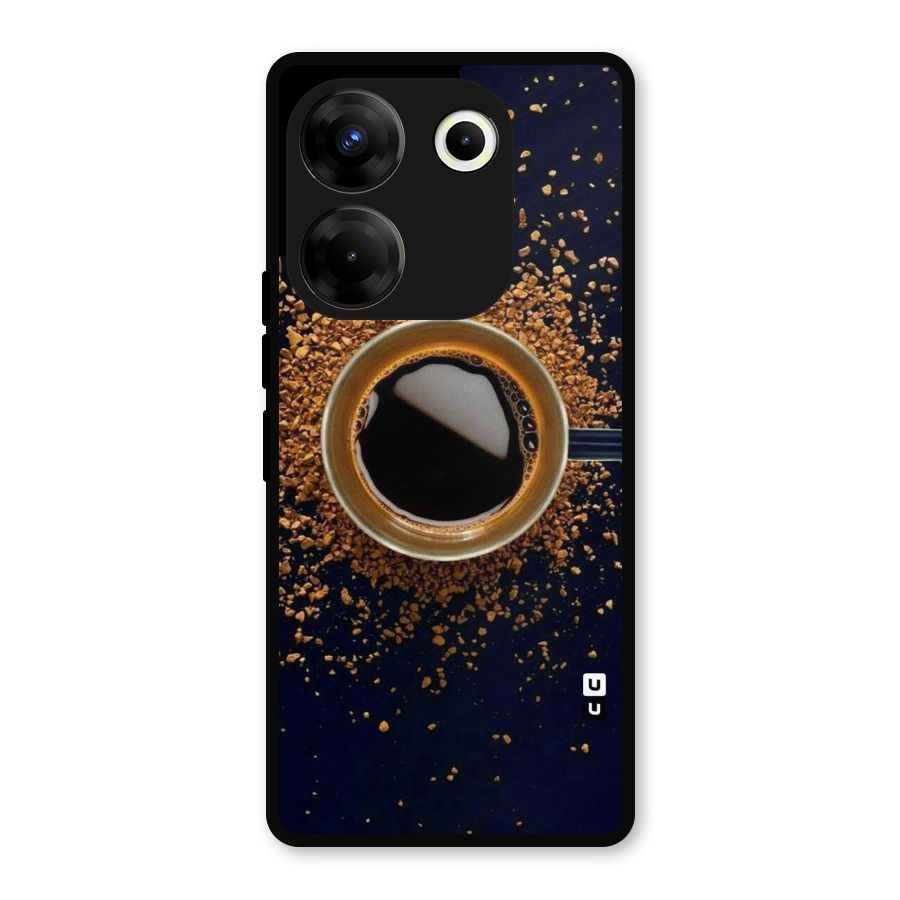 Black Coffee Metal Back Case for Tecno Camon 20 Pro