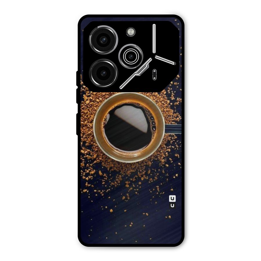 Black Coffee Metal Back Case for Tecno Pova 6 Pro