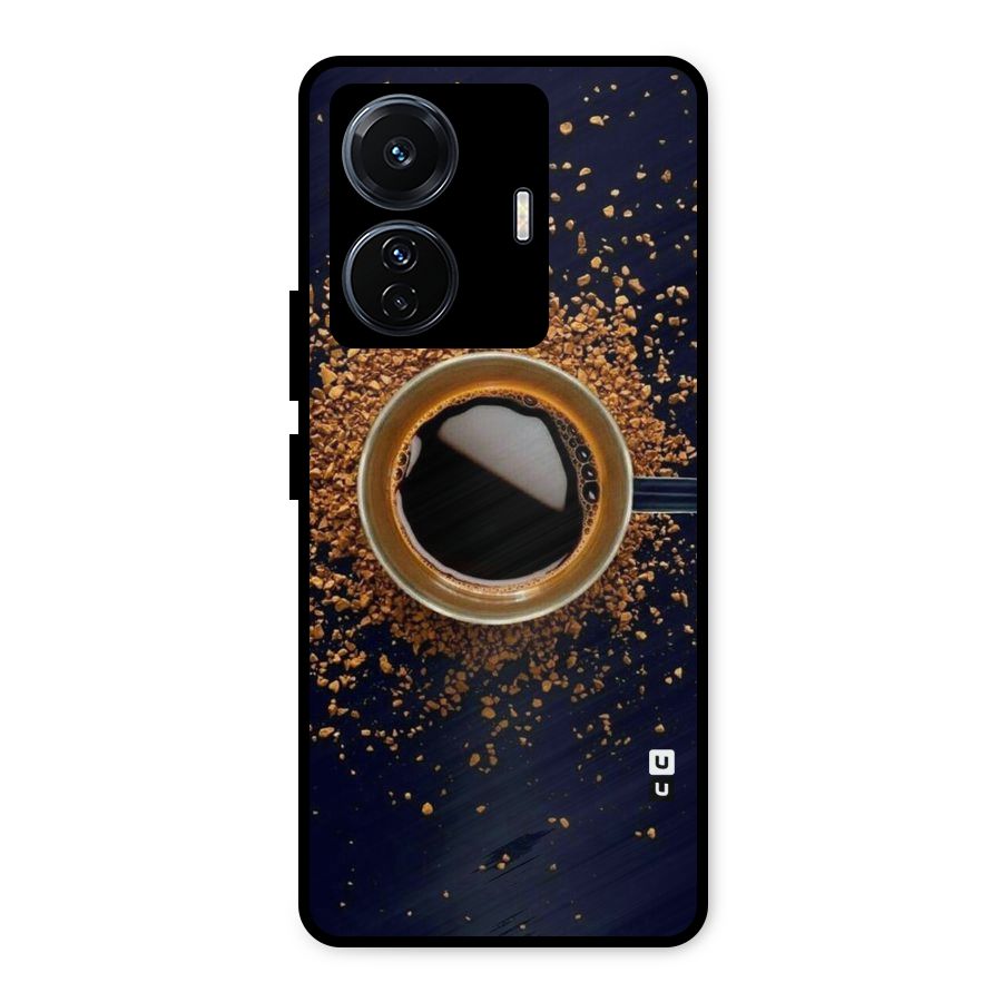 Black Coffee Metal Back Case for Vivo T1 Pro