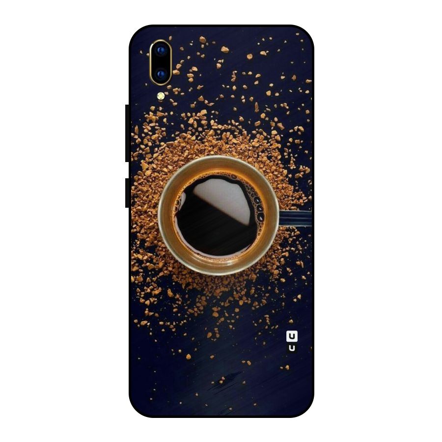 Black Coffee Metal Back Case for Vivo V11 Pro