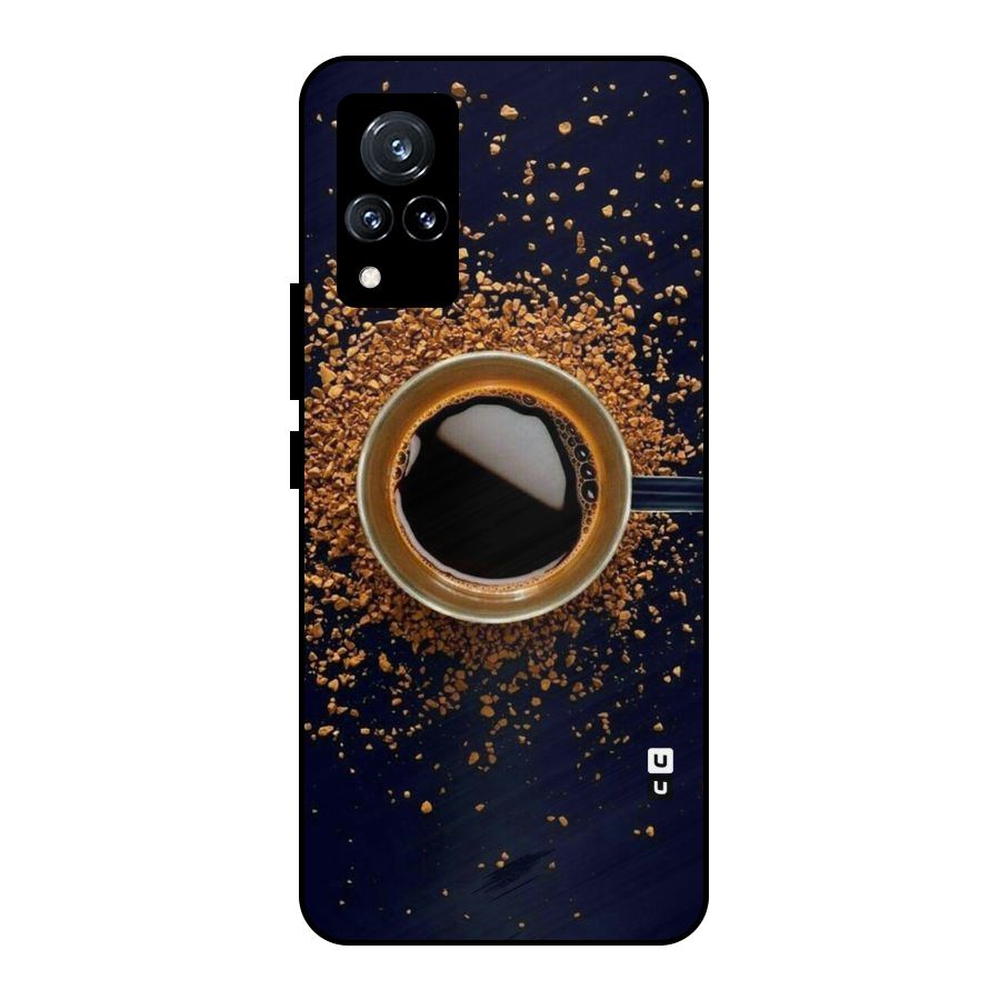 Black Coffee Metal Back Case for Vivo V21 5G