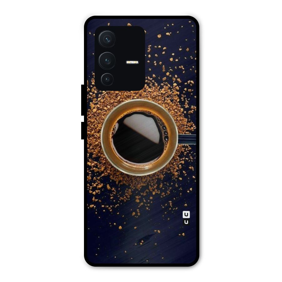 Black Coffee Metal Back Case for Vivo V23 Pro