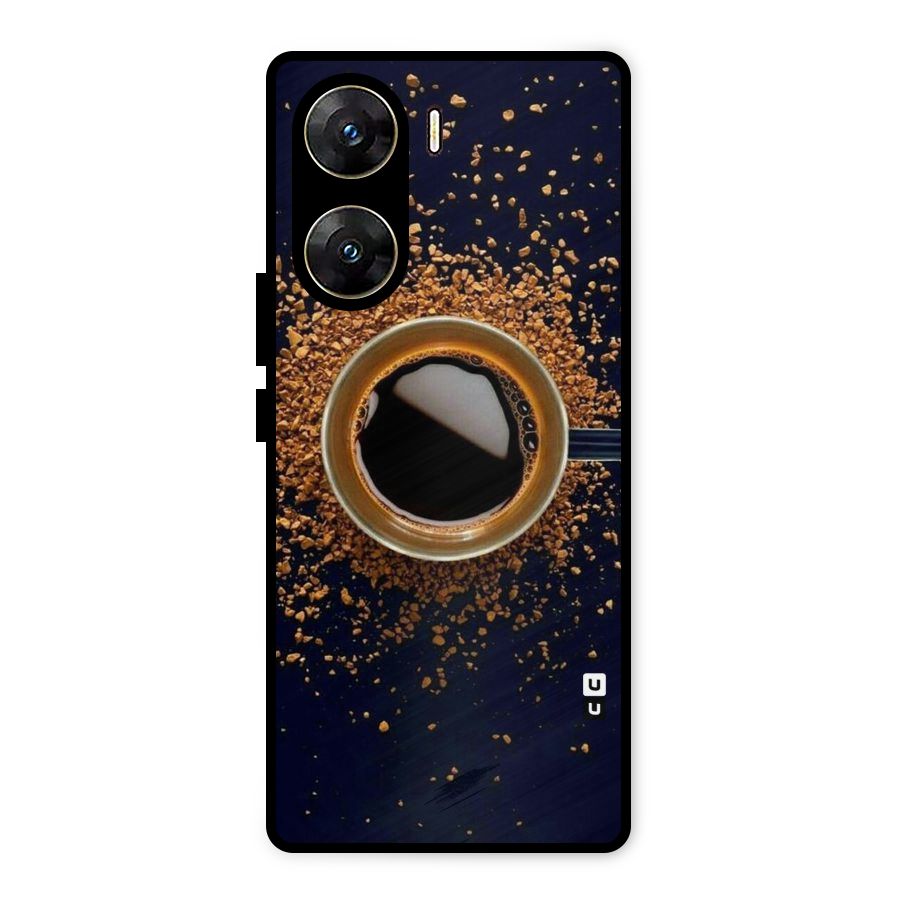 Black Coffee Metal Back Case for Vivo V29e