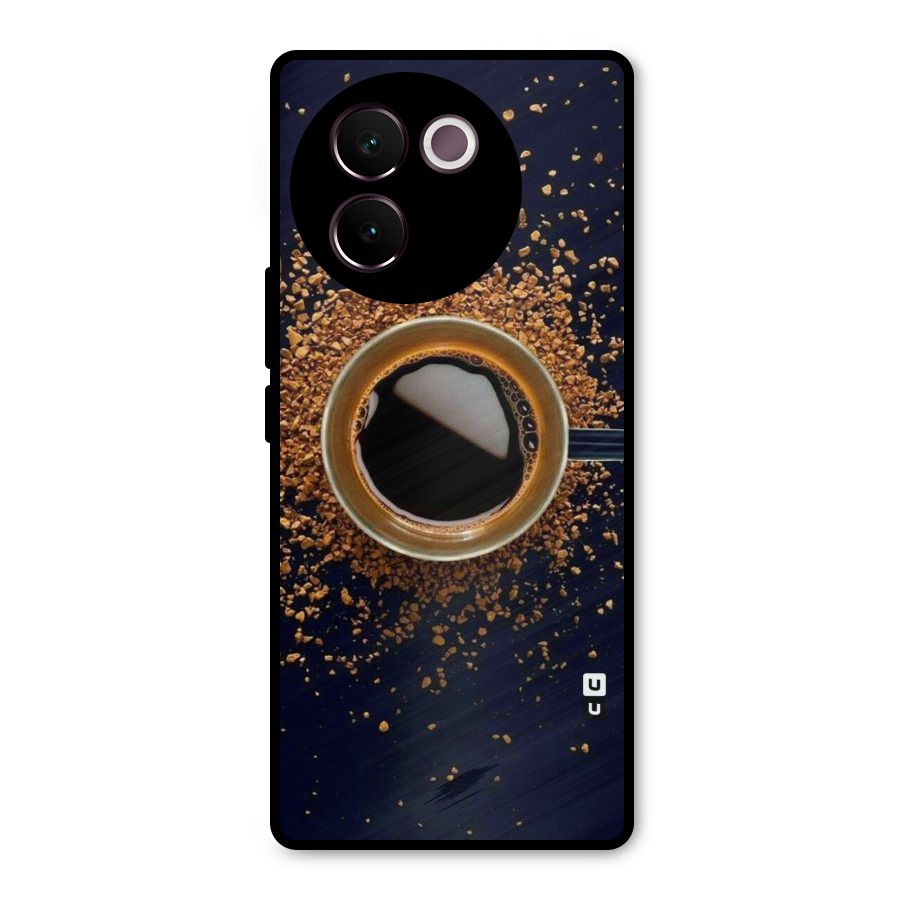 Black Coffee Metal Back Case for Vivo V30e