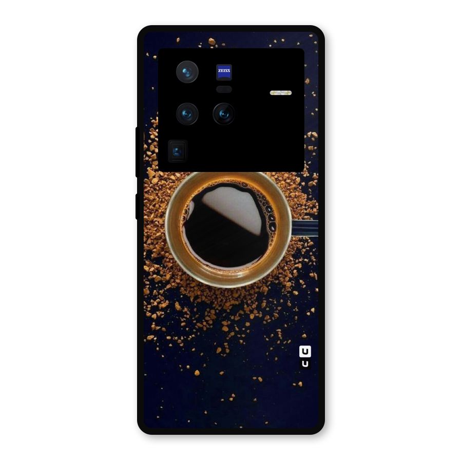 Black Coffee Metal Back Case for Vivo X80 Pro