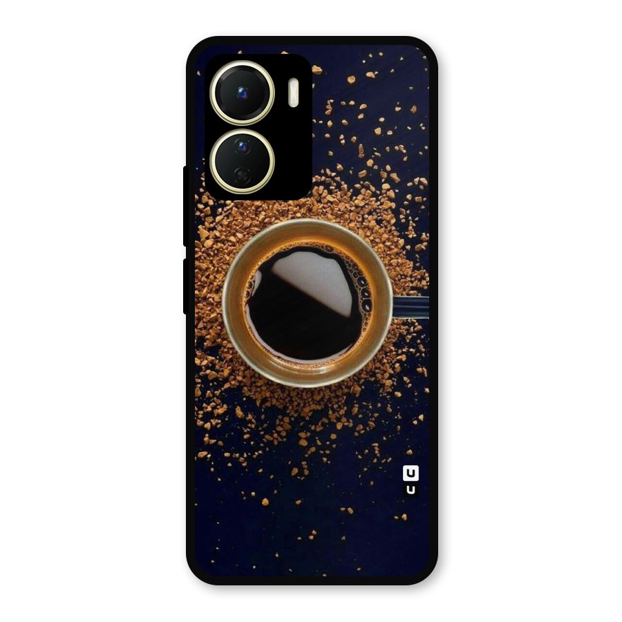 Black Coffee Metal Back Case for Vivo Y16