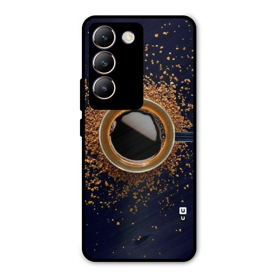 Black Coffee Metal Back Case for Vivo Y200e