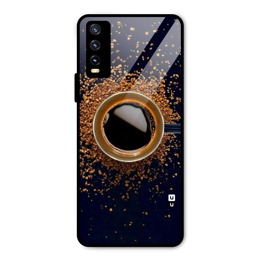 Black Coffee Metal Back Case for Vivo Y20g