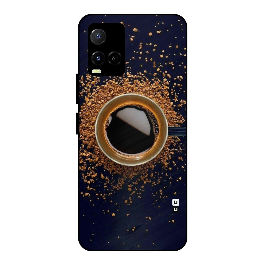 Black Coffee Metal Back Case for Vivo Y21A