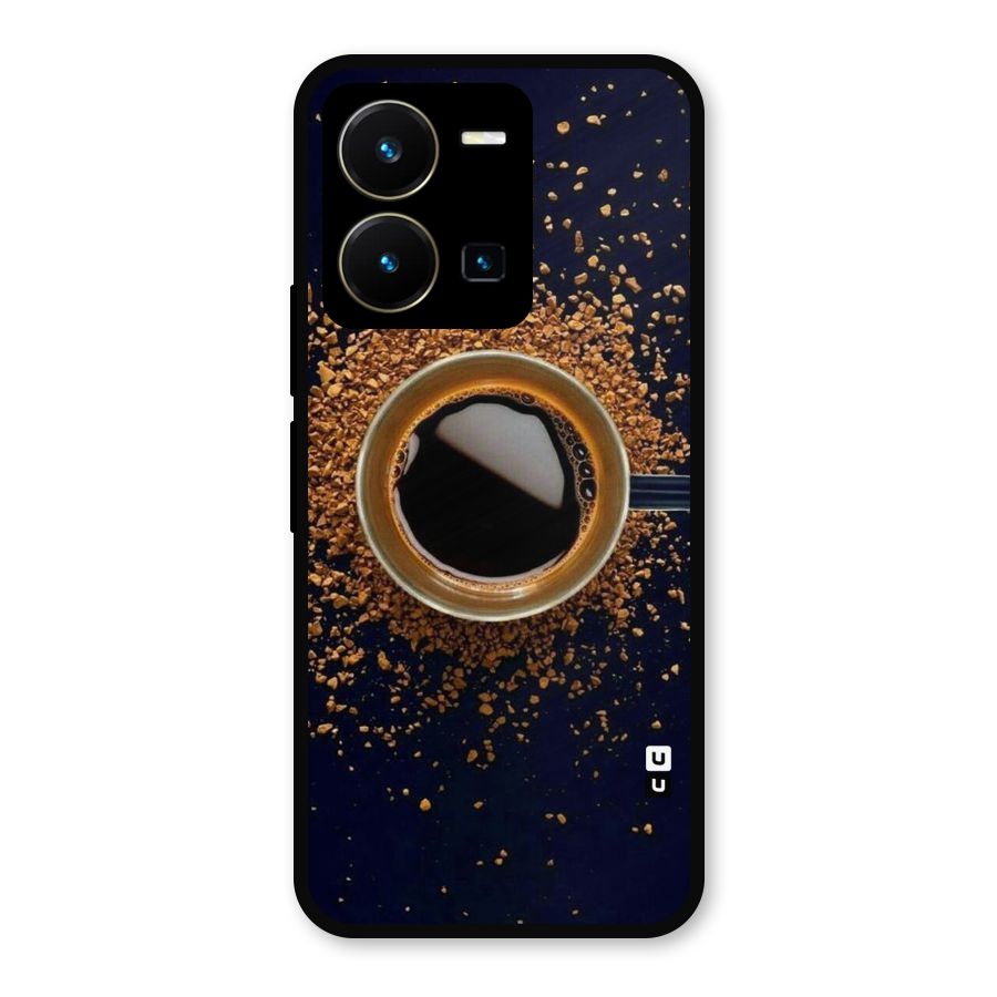 Black Coffee Metal Back Case for Vivo Y35