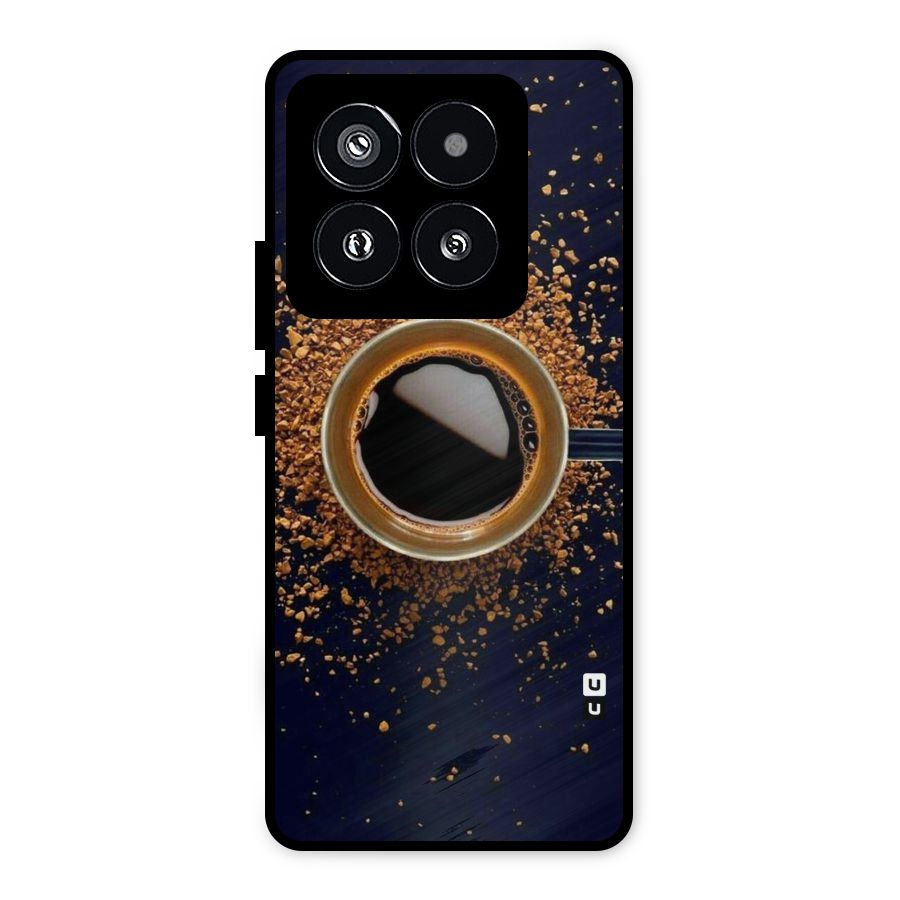 Black Coffee Metal Back Case for Xiaomi 14 Pro