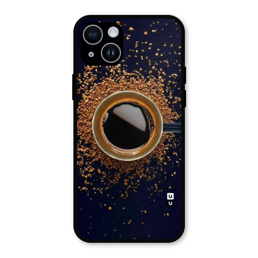 Black Coffee Metal Back Case for iPhone 14