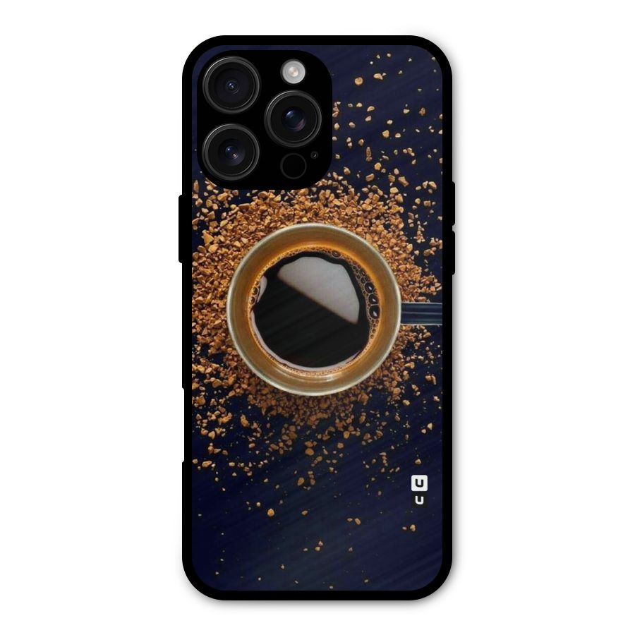 Black Coffee Metal Back Case for iPhone 16 Pro Max