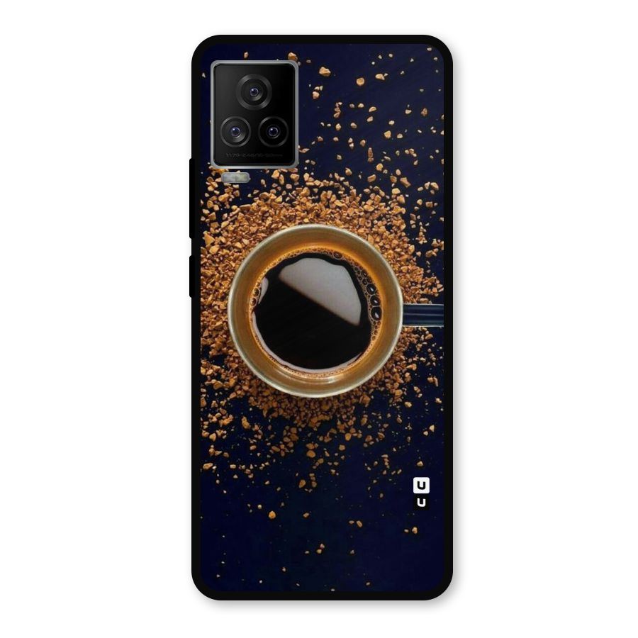 Black Coffee Metal Back Case for iQOO 7 Legend 5G