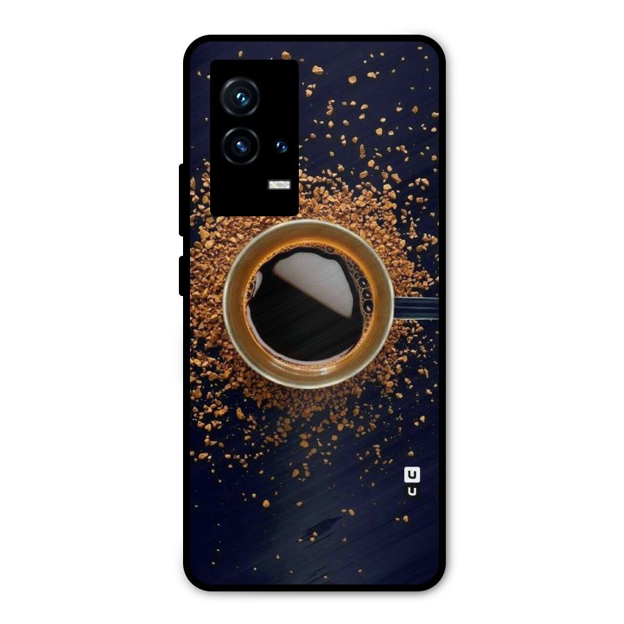 Black Coffee Metal Back Case for iQOO 9 5G