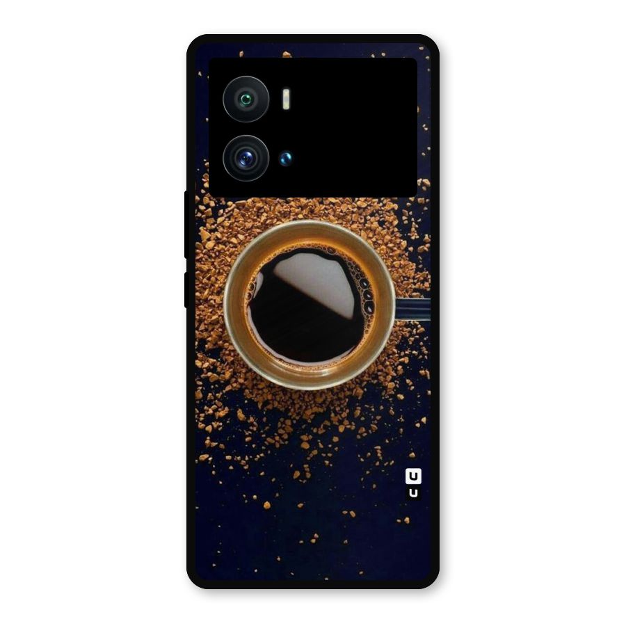 Black Coffee Metal Back Case for iQOO 9 Pro
