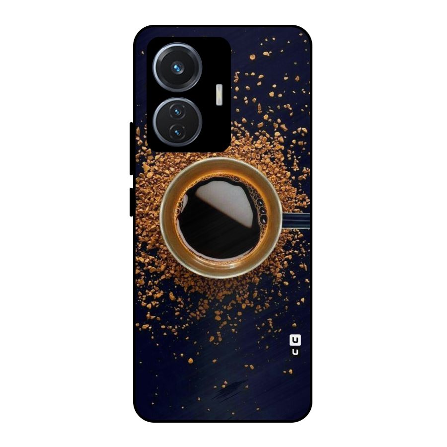 Black Coffee Metal Back Case for iQOO Z6 44W