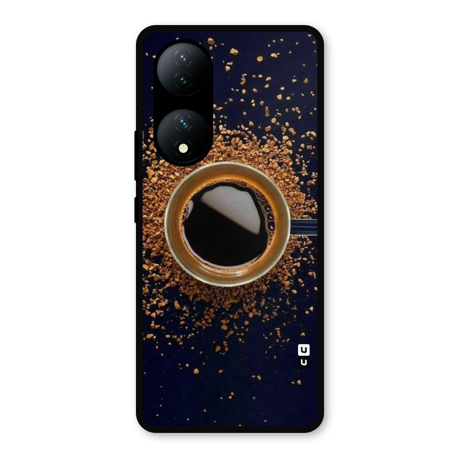 Black Coffee Metal Back Case for iQOO Z7s