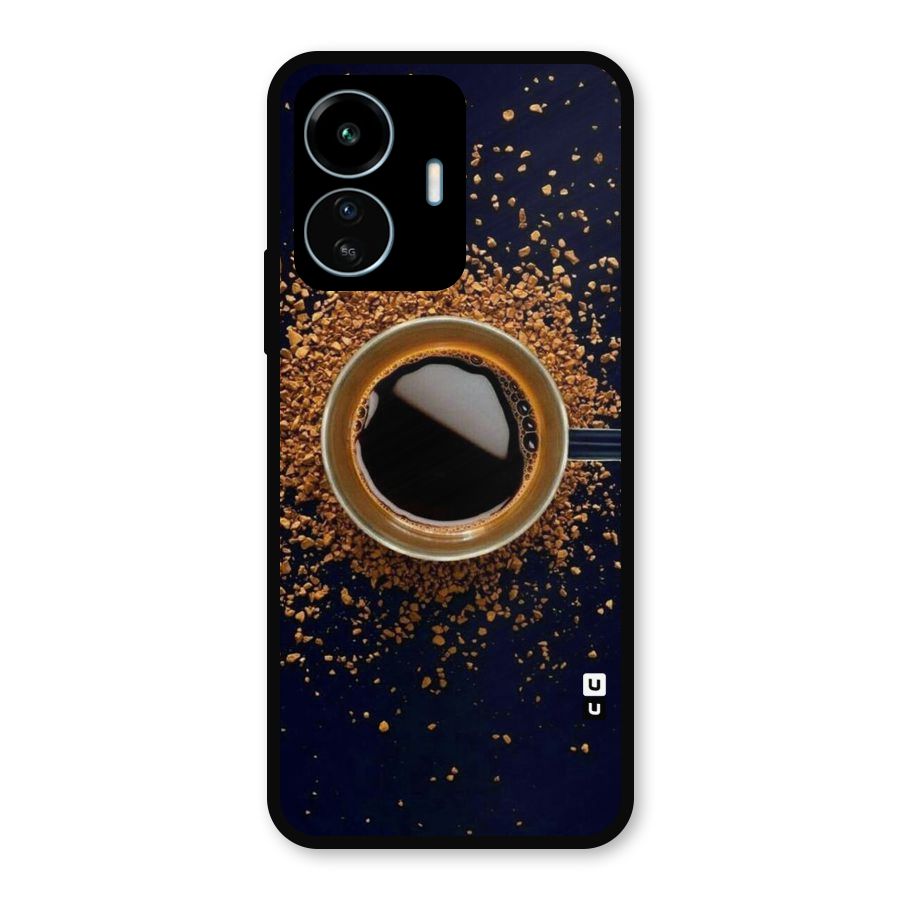 Black Coffee Metal Back Case for vivo iQOO Z6 Lite 5G