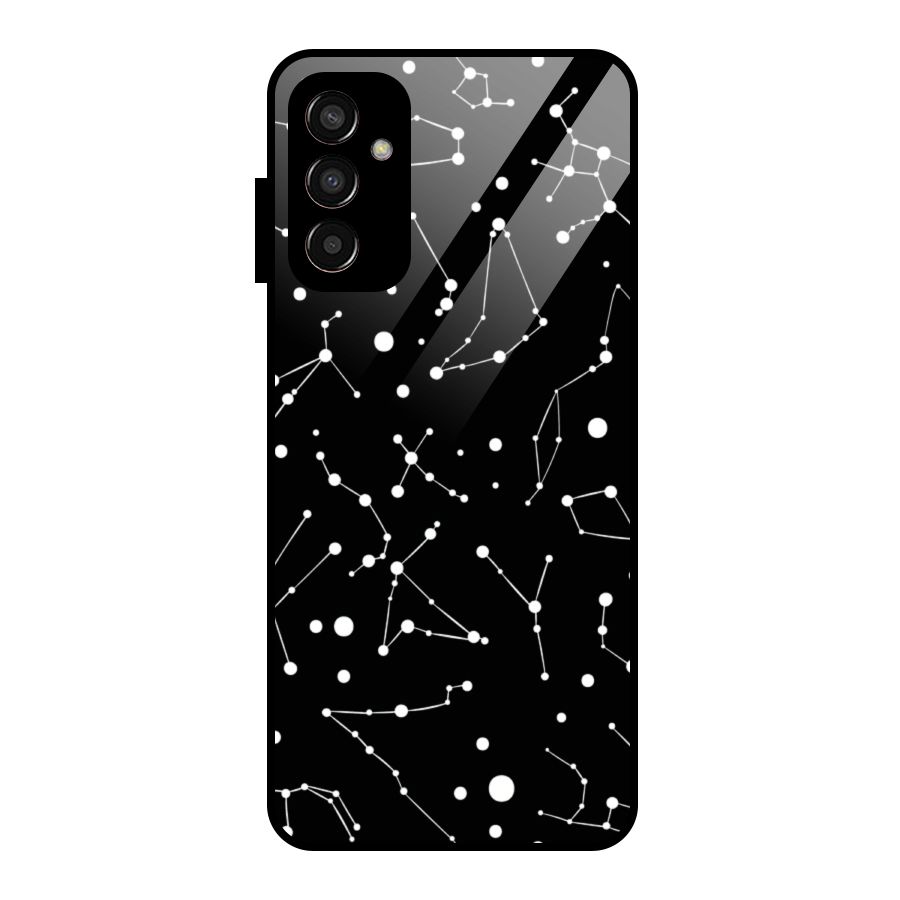 Black Constellation Pattern Glass Back Case for Galaxy F13