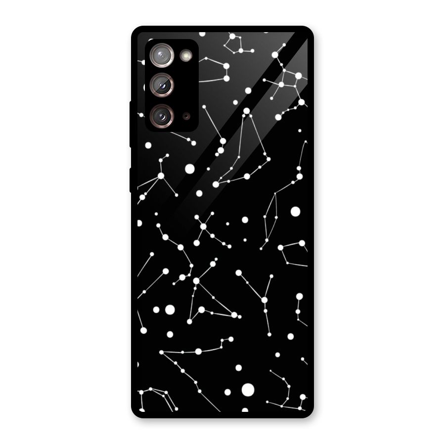 Black Constellation Pattern Glass Back Case for Galaxy Note 20