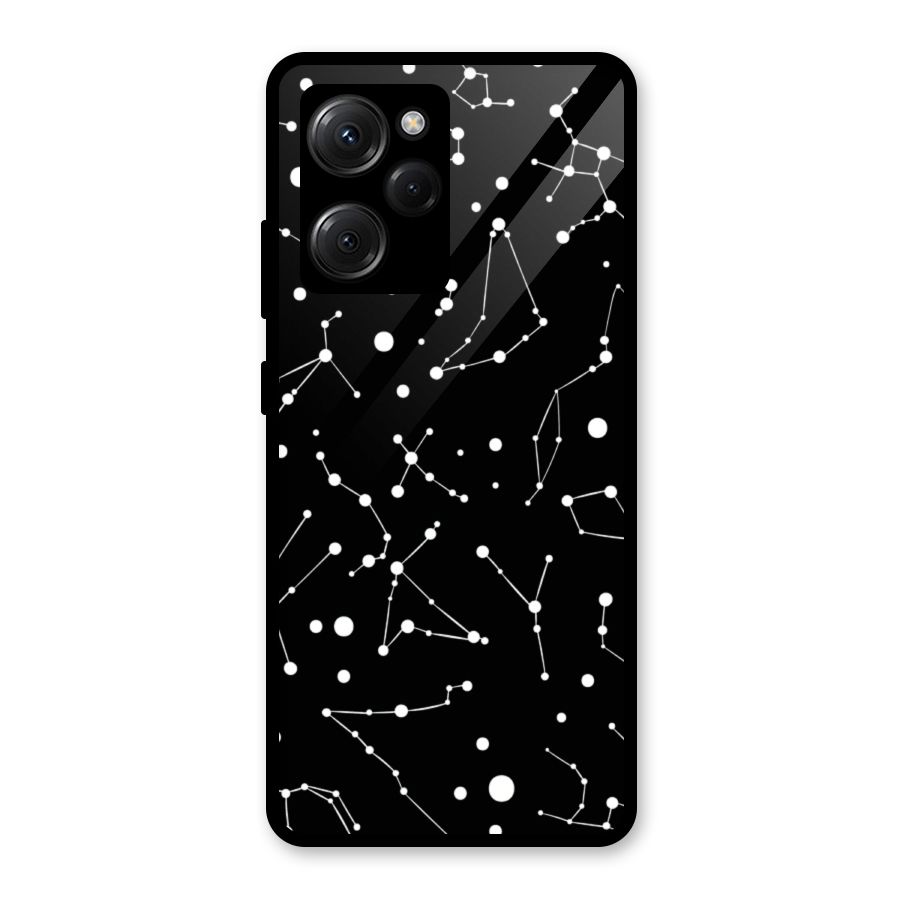 Black Constellation Pattern Glass Back Case for Poco X5 Pro