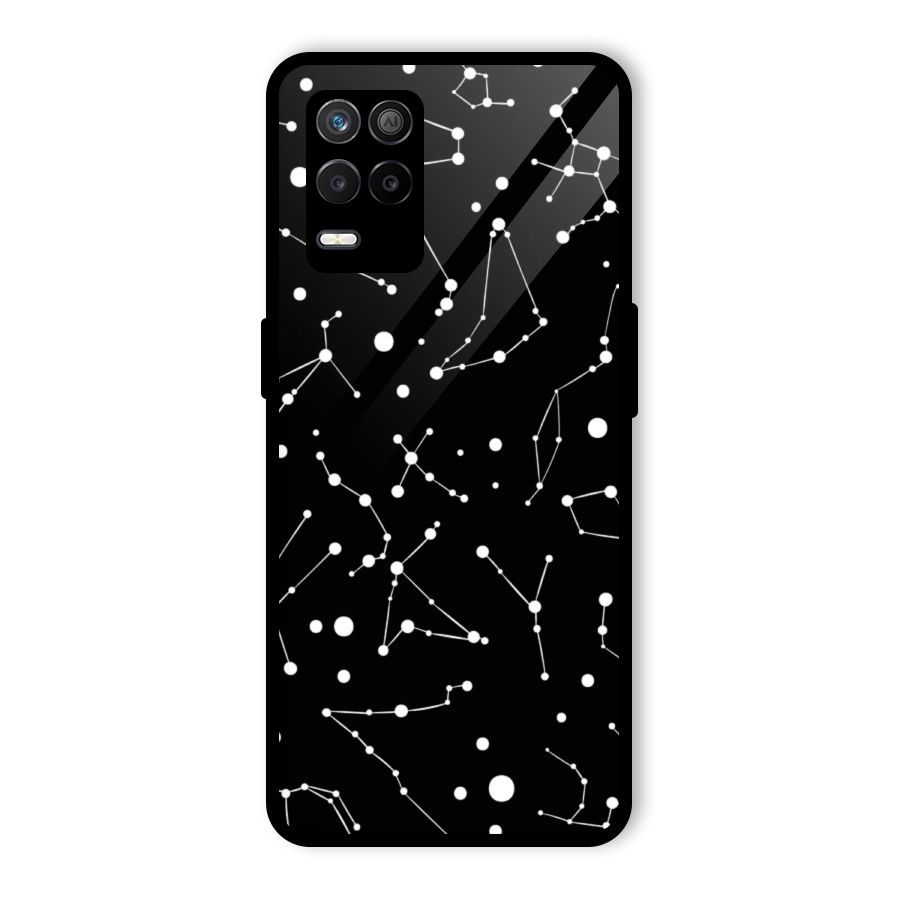 Black Constellation Pattern Glass Back Case for Realme 8s 5G
