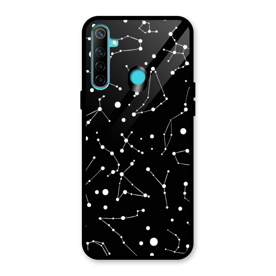 Black Constellation Pattern Glass Back Case for Realme Narzo 10
