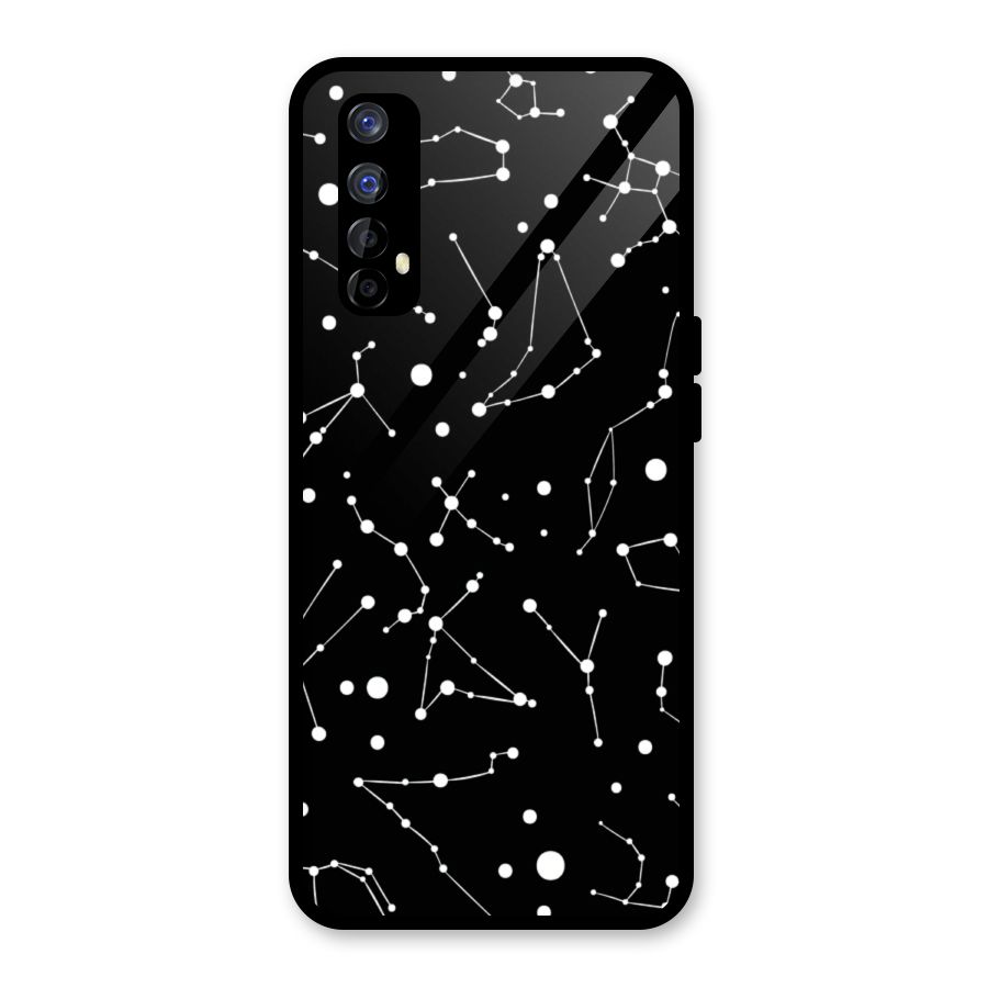 Black Constellation Pattern Glass Back Case for Realme Narzo 20 Pro