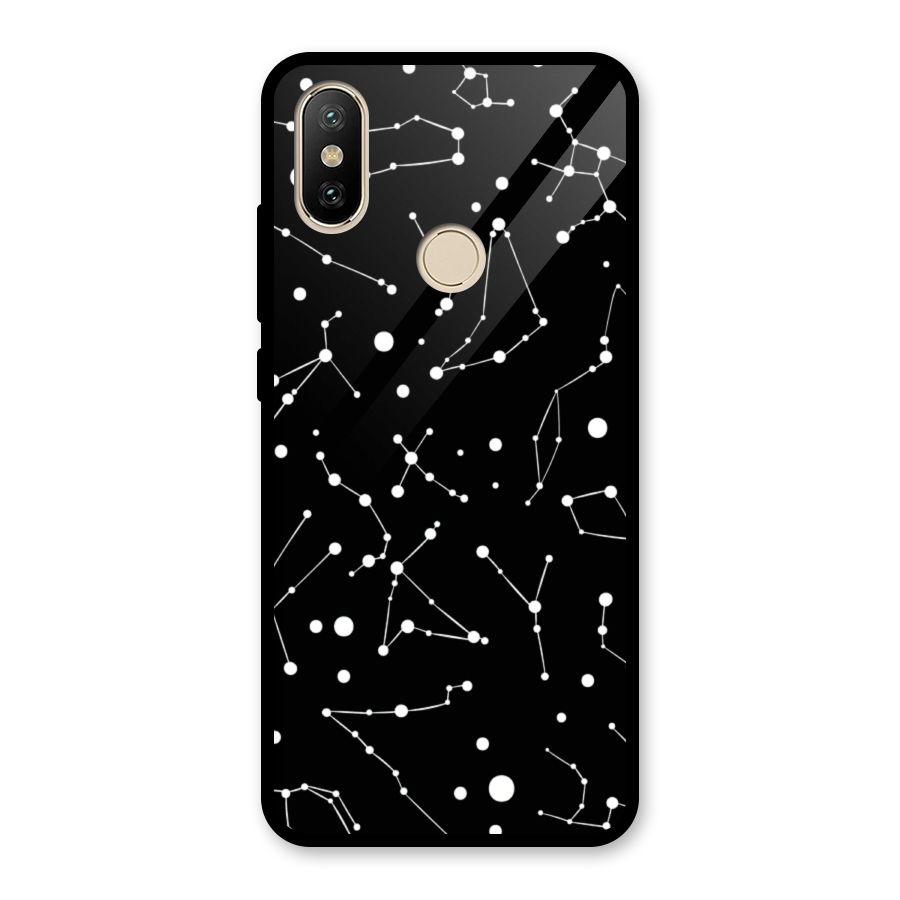 Black Constellation Pattern Glass Back Case for Redmi A2