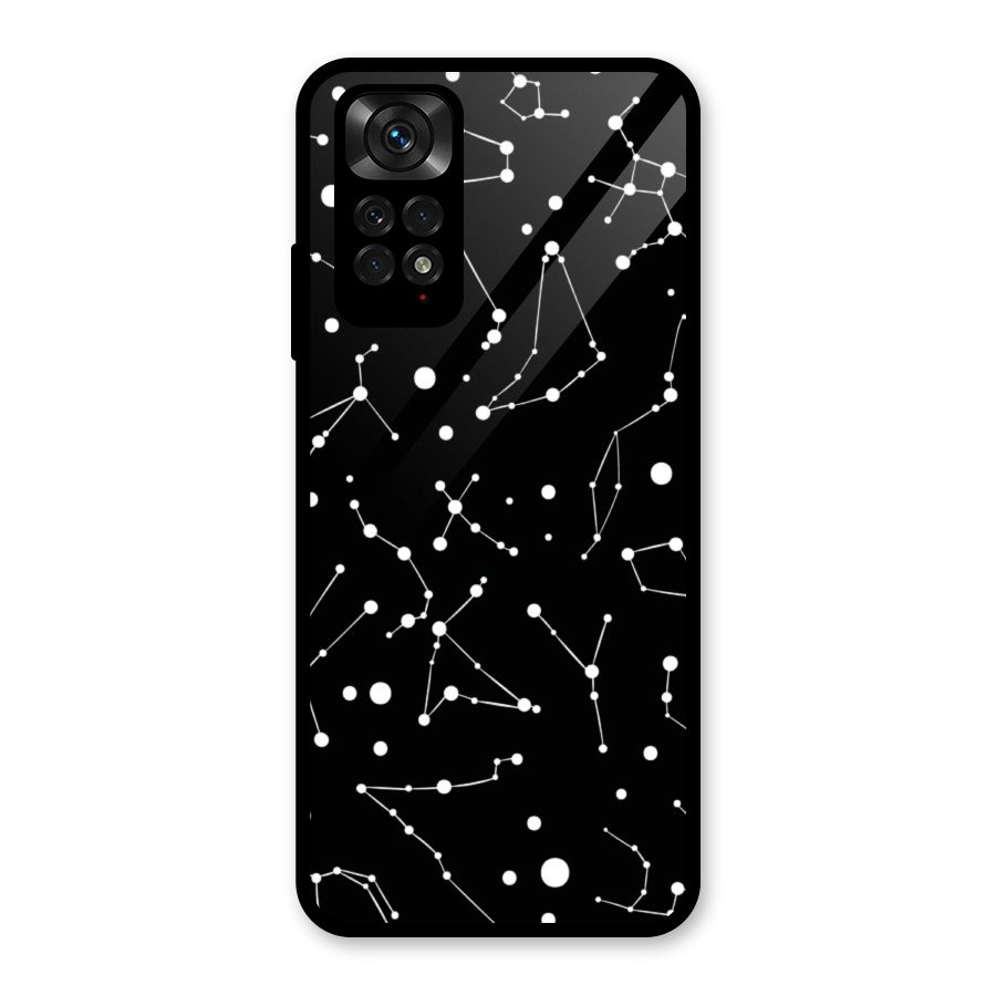 Black Constellation Pattern Glass Back Case for Redmi Note 11S