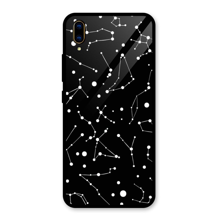 Black Constellation Pattern Glass Back Case for Vivo V11 Pro