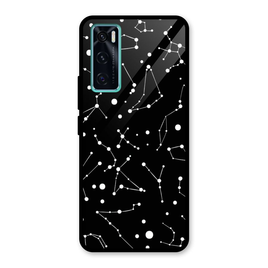 Black Constellation Pattern Glass Back Case for Vivo V20 SE