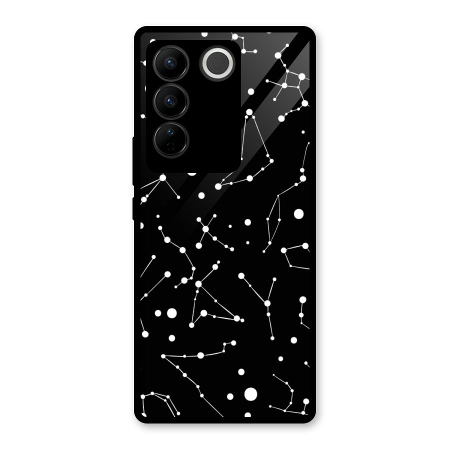 Black Constellation Pattern Glass Back Case for Vivo V27