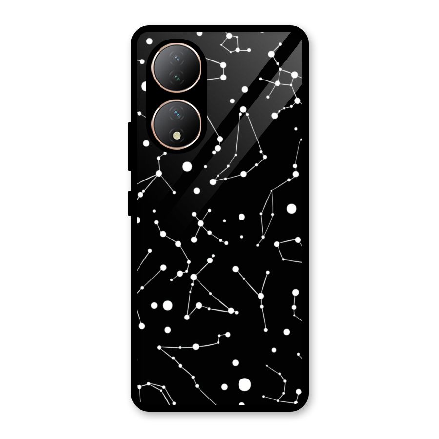 Black Constellation Pattern Glass Back Case for Vivo Y100A