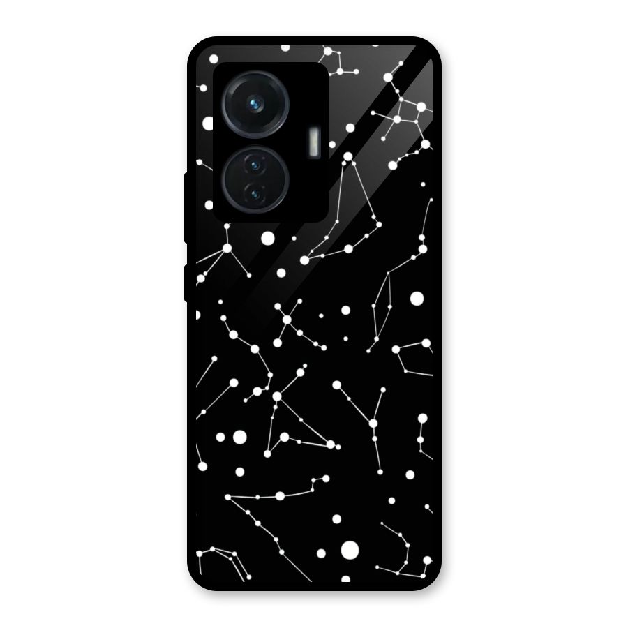 Black Constellation Pattern Glass Back Case for iQOO Z6 44W