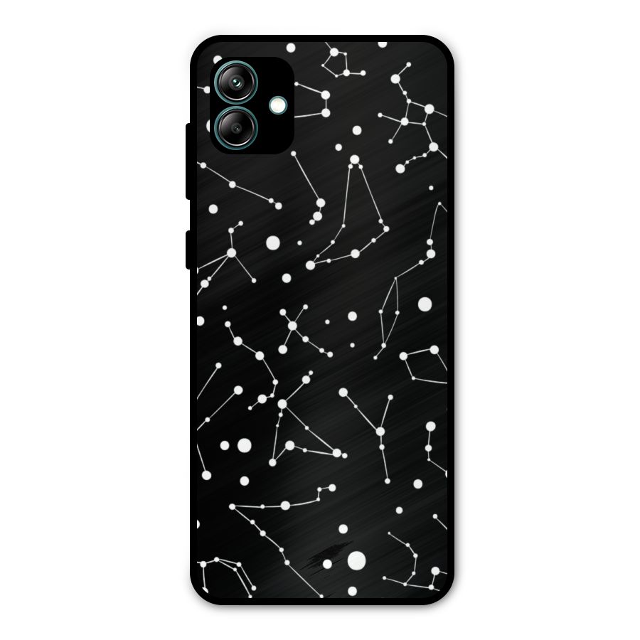 Black Constellation Pattern Metal Back Case for Galaxy A04