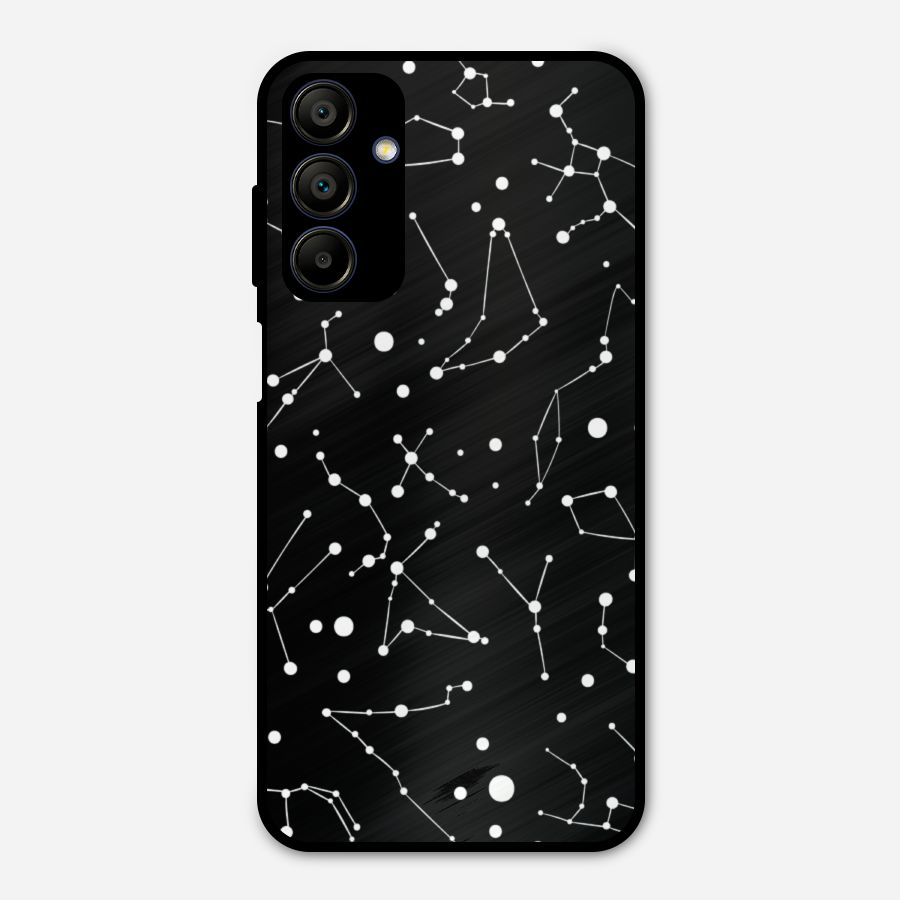 Black Constellation Pattern Metal Back Case for Galaxy A15 5G