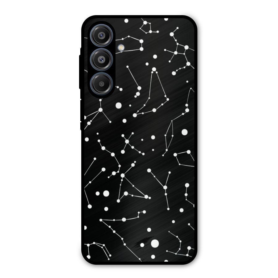 Black Constellation Pattern Metal Back Case for Galaxy A16 5G